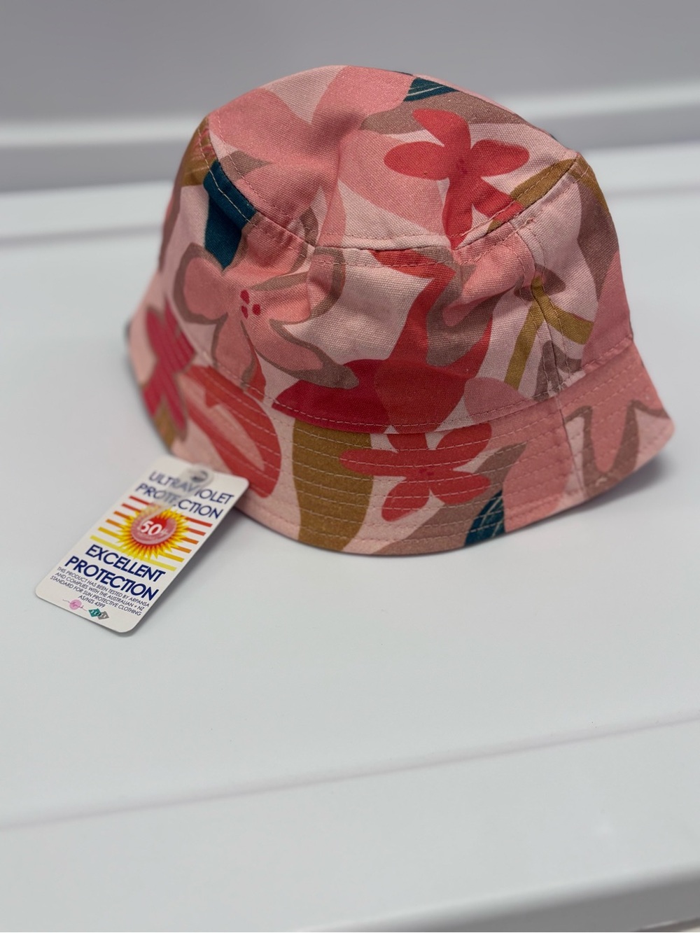 Millymook Girls Bucket Hat Pink Floral Flower 100% Cotton 51cm 2-5Y